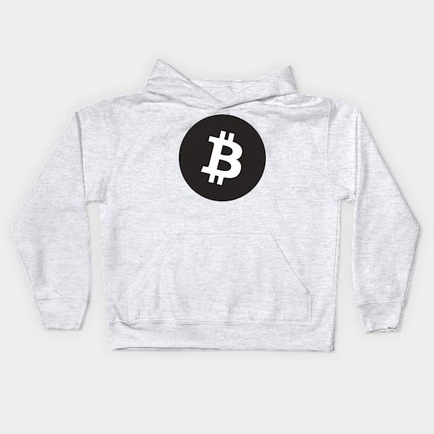 Black Bitcoin Design BTC Kids Hoodie by RetroandMangaarts